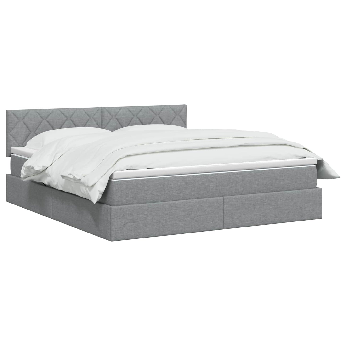 LED Opslagbed met Matras Lichtgrijs 180 x 200 cm Stof