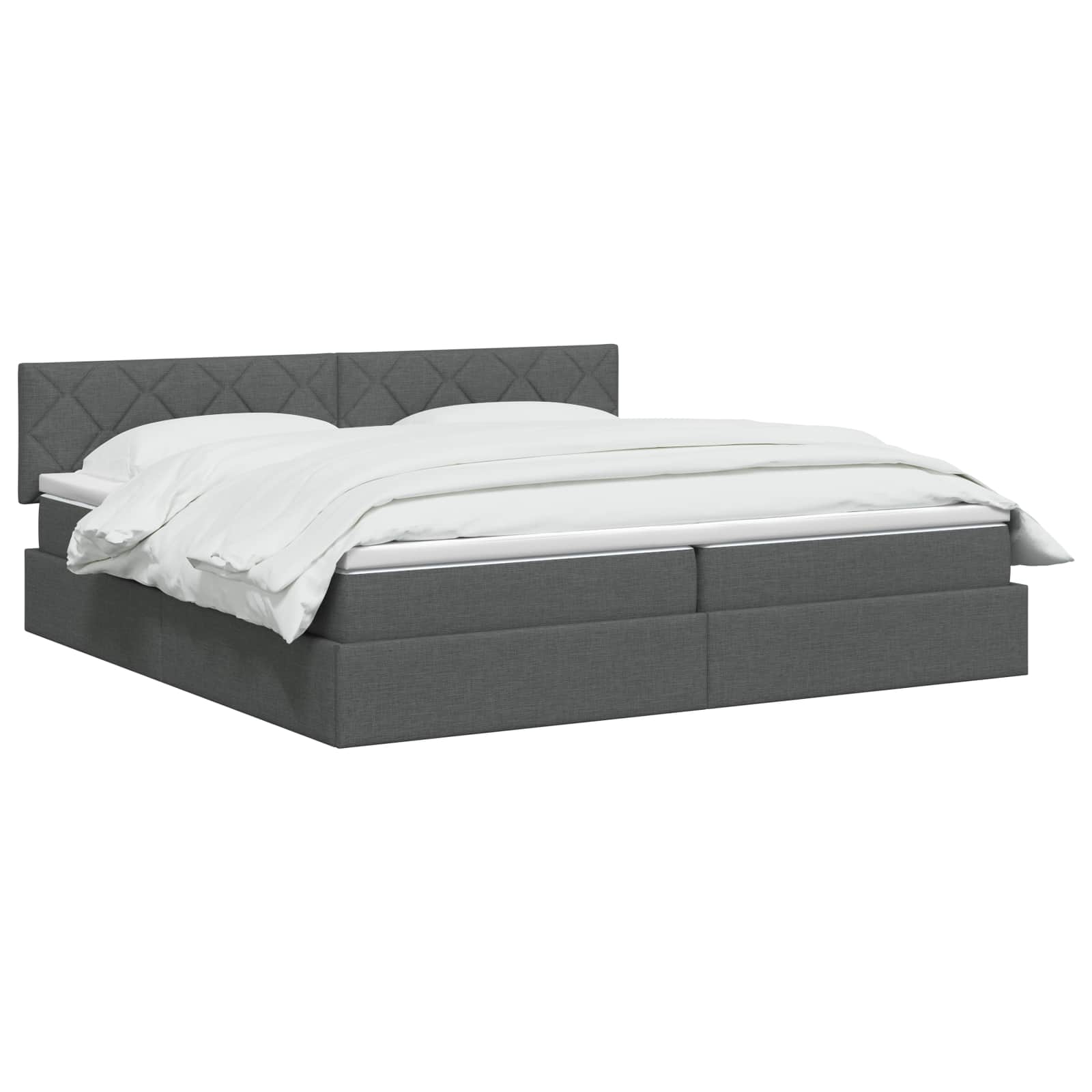 LED Opslagbed met Matras Donkergrijs 200 x 200 cm Stof