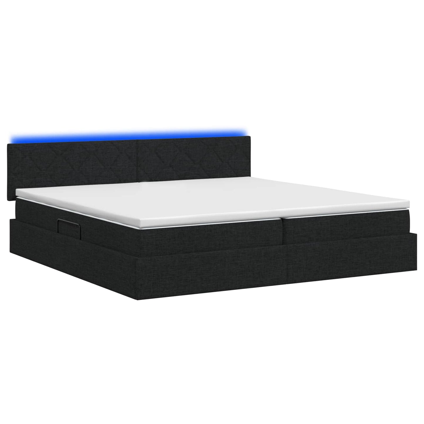 LED Opslagbed met Matras Zwart 200 x 200 cm Stof