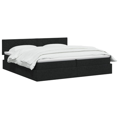 LED Opslagbed met Matras Zwart 200 x 200 cm Stof