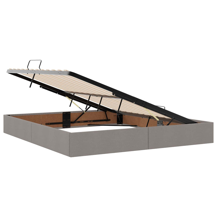 LED Opslagbed met Matras Taupe 200 x 200 cm Stof