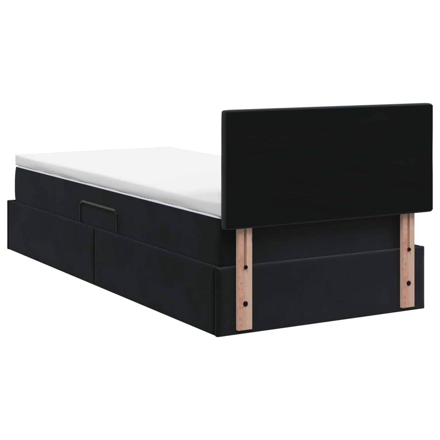 LED Opslagbed met Matras Zwart 100 x 200 cm Fluweel