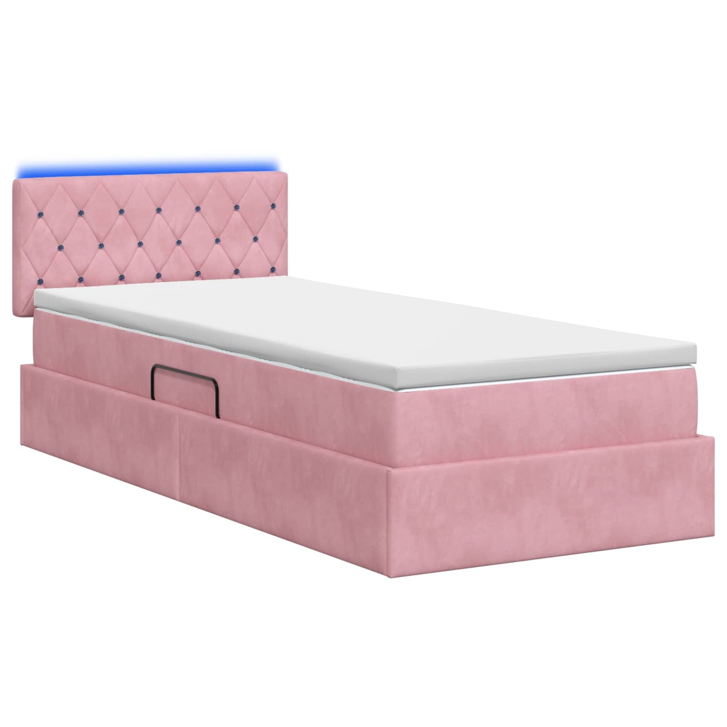 LED Opslagbed met Matras Roze 100 x 200 cm Fluweel