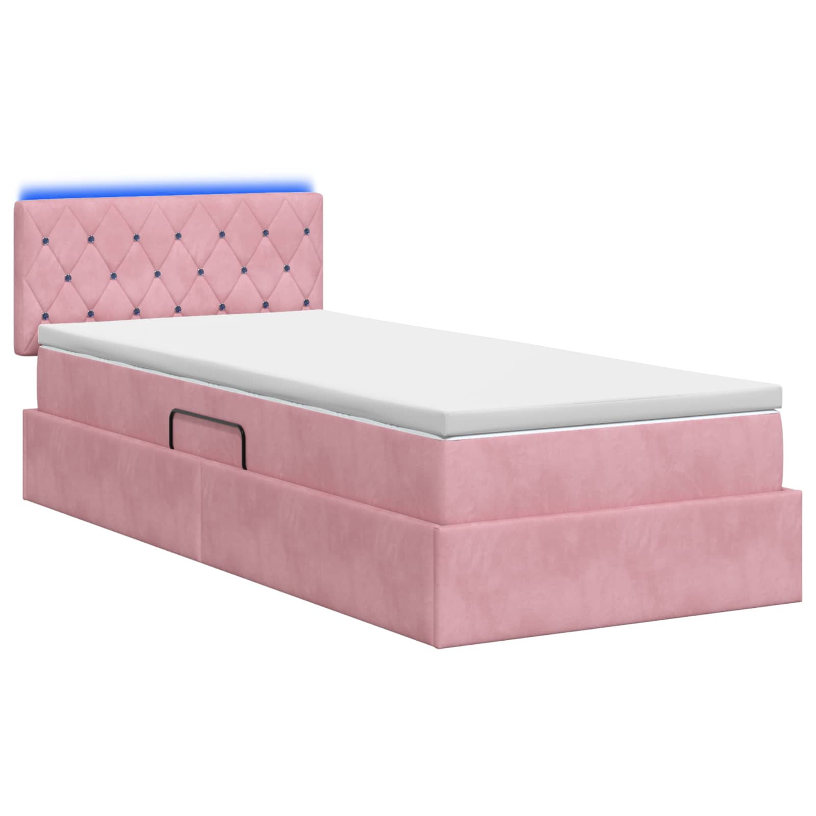 LED Opslagbed met Matras Roze 100 x 200 cm Fluweel