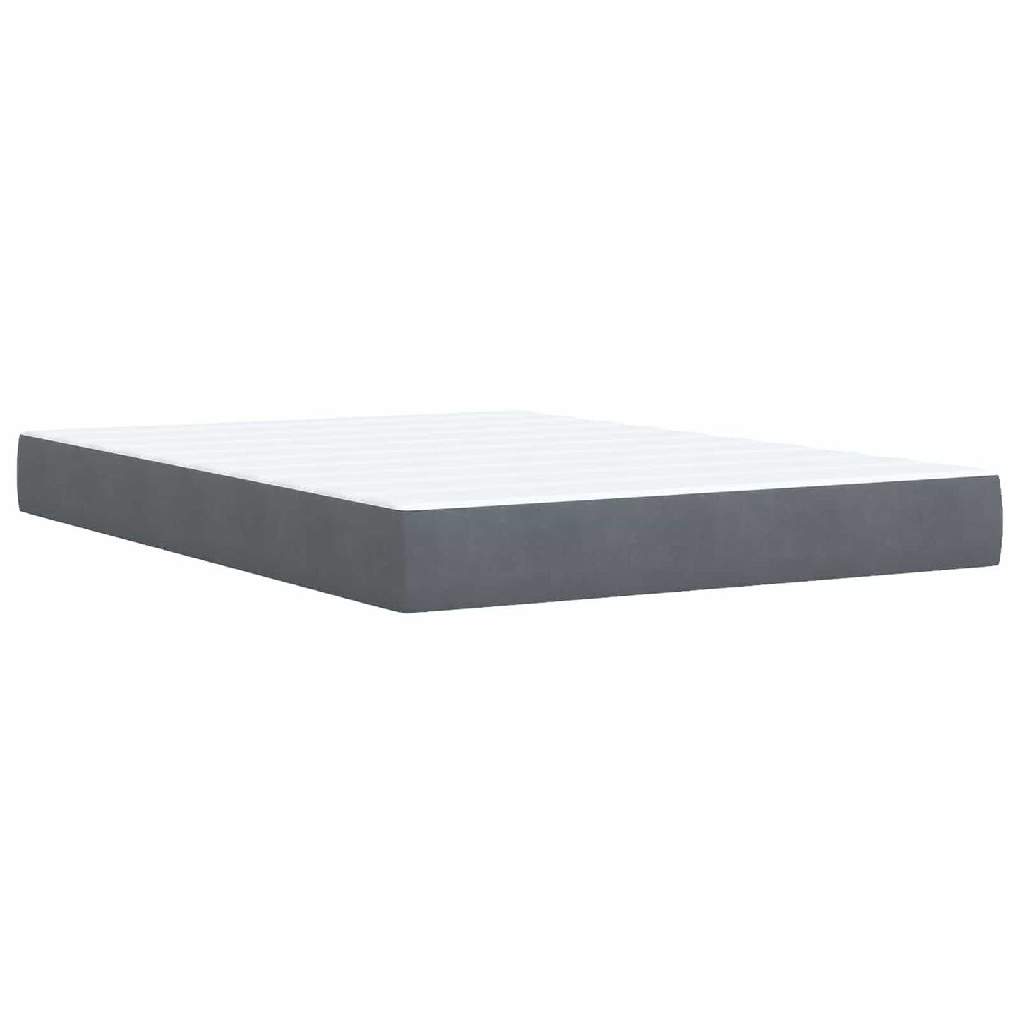 LED Opslagbed met Matras Donkergrijs 140 x 190 cm Fluweel