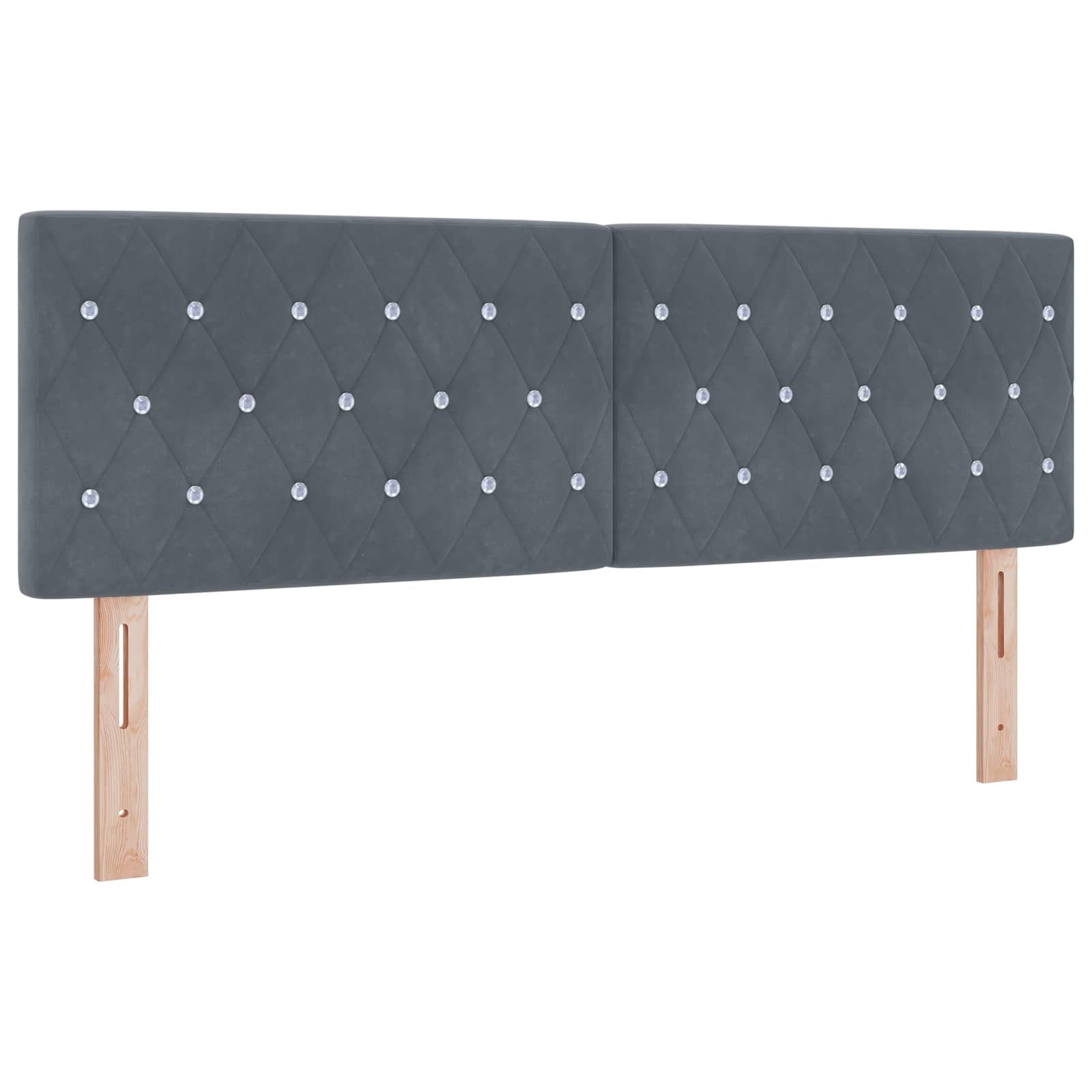LED Opslagbed met Matras Donkergrijs 140 x 200 cm Fluweel