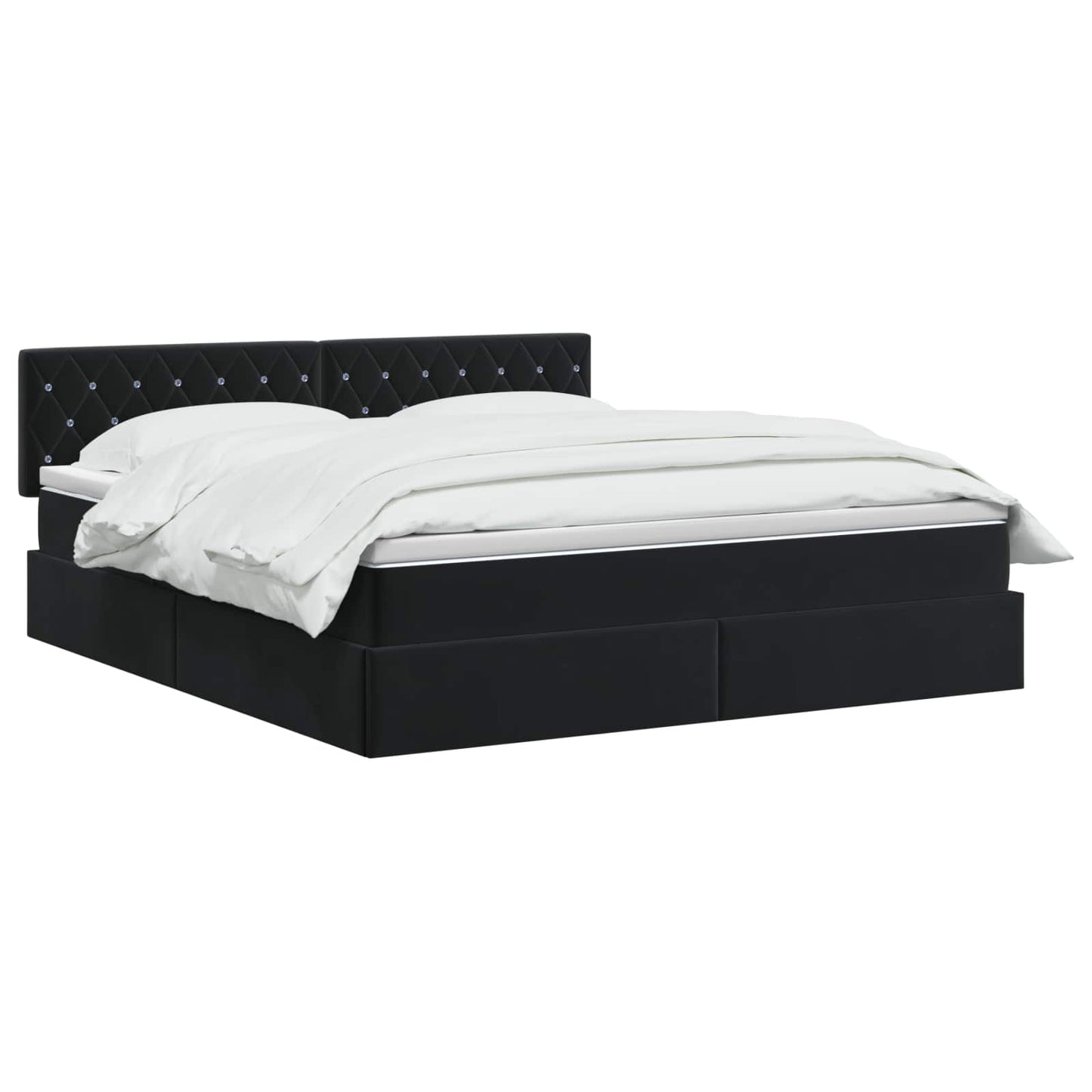 LED Opslagbed met Matras Zwart 160 x 200 cm Fluweel