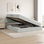 Bed met opbergruimte 180x200 cm lichtgrijs fluweel