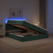 Opslagbed met matras 160x200 cm donkergroen fluweel