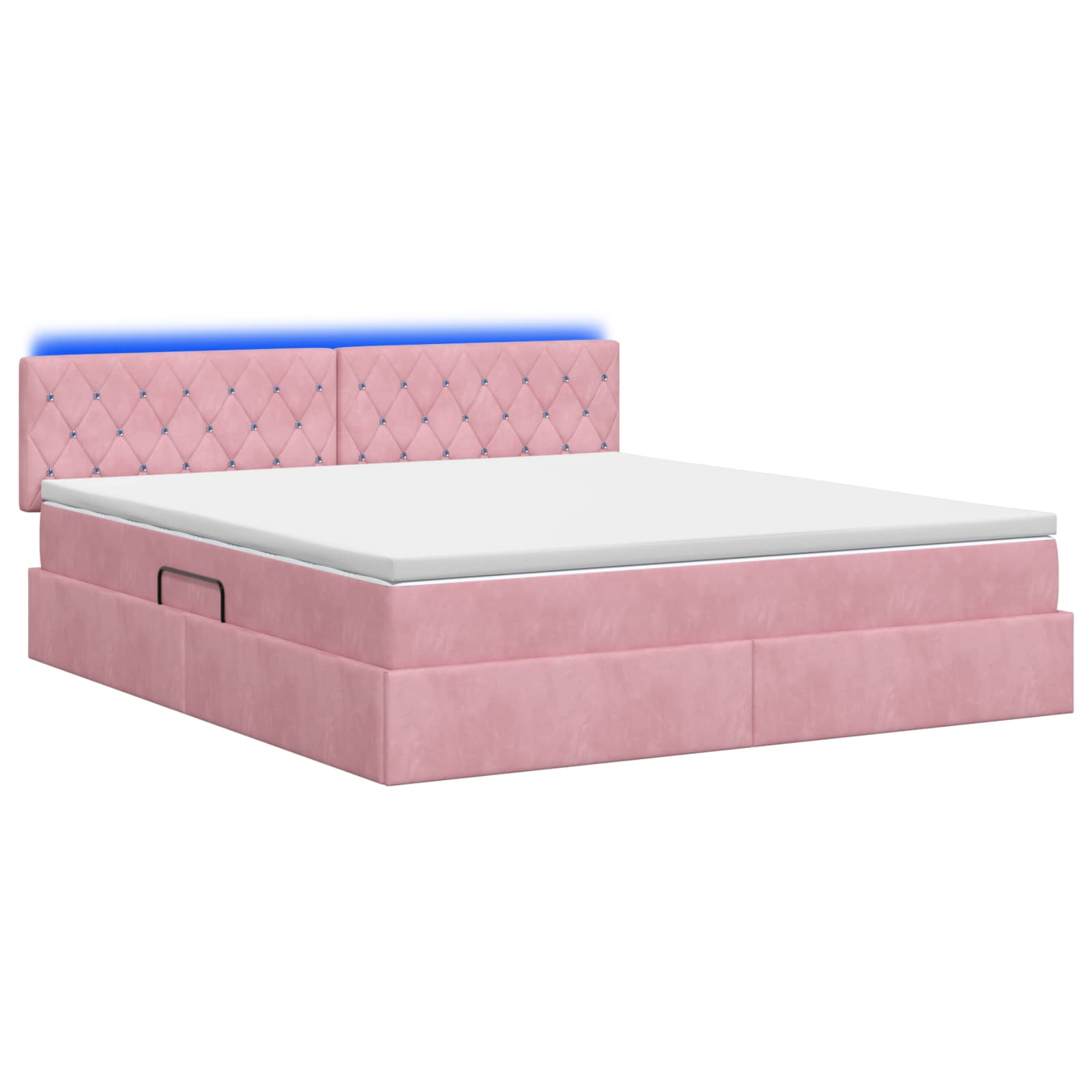 LED Opslagbed met Matras Roze 180 x 200 cm Fluweel