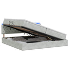 LED Opslagbed met Matras Lichtgrijs 200 x 200 cm Fluweel