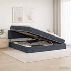 Opbergbed 200x200 cm donkergrijs fluweel