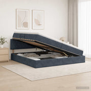 Opbergbed 200x200 cm donkergrijs fluweel