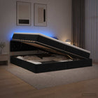 Opbergbed LED zwart 200x200 cm fluweel