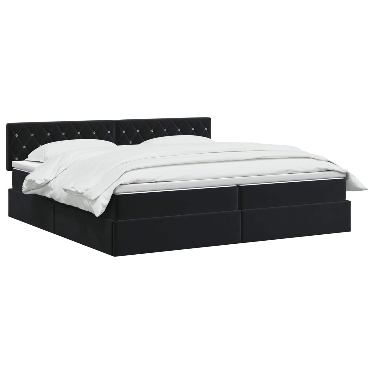 LED Opslagbed met Matras Zwart 200 x 200 cm Fluweel