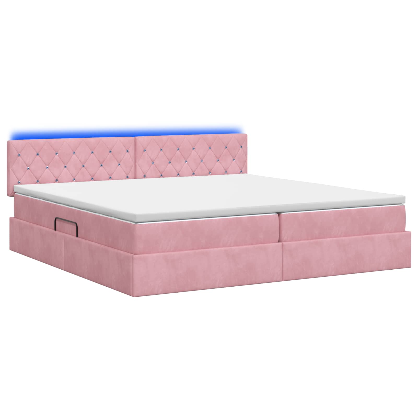 LED Opslagbed met Matras Roze 200 x 200 cm Fluweel