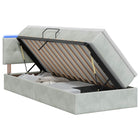 LED Opslagbed met Matras Lichtgrijs 90 x 190 cm Fluweel