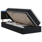 LED Opslagbed met Matras Zwart 90 x 190 cm Fluweel