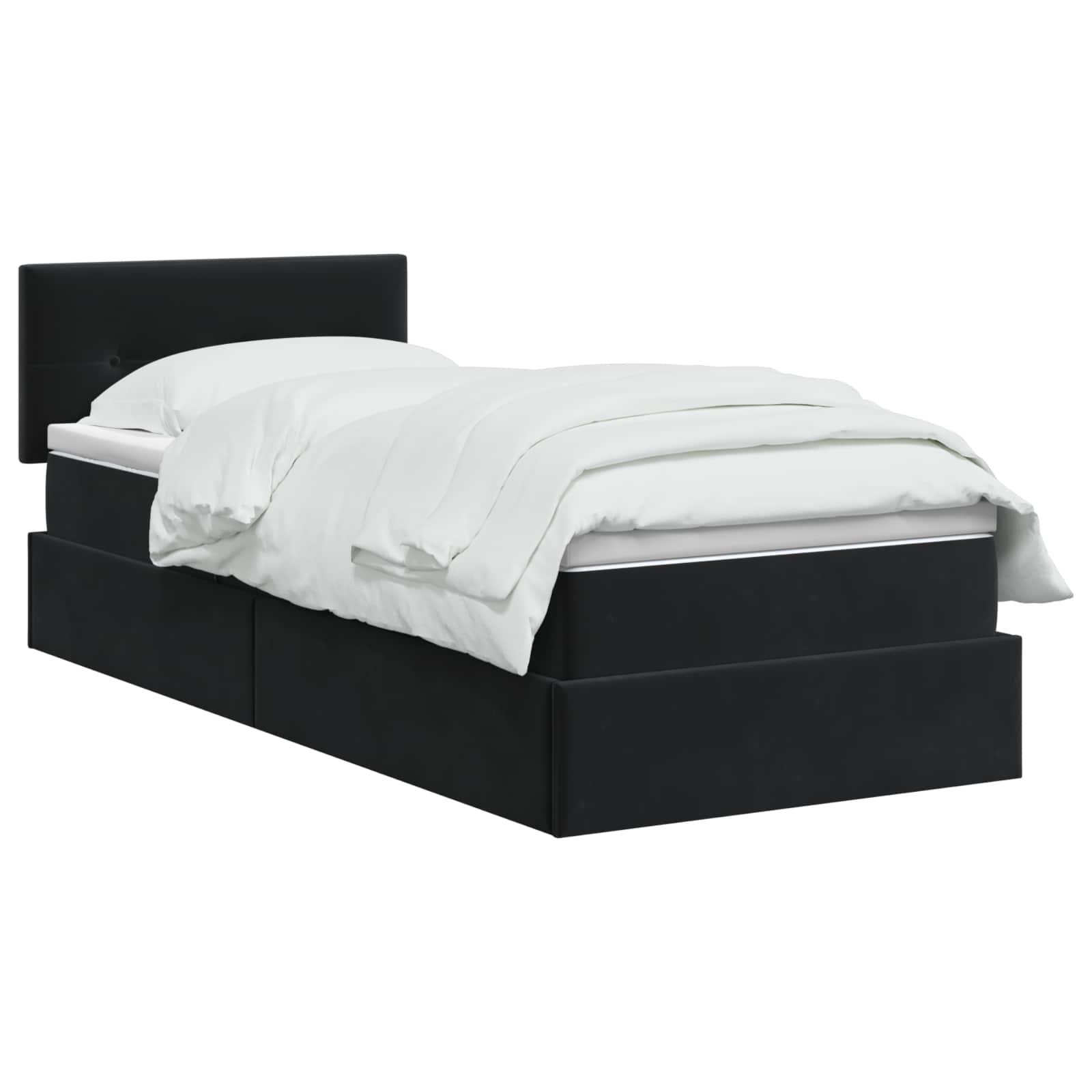 LED Opslagbed met Matras Zwart 100 x 200 cm Fluweel