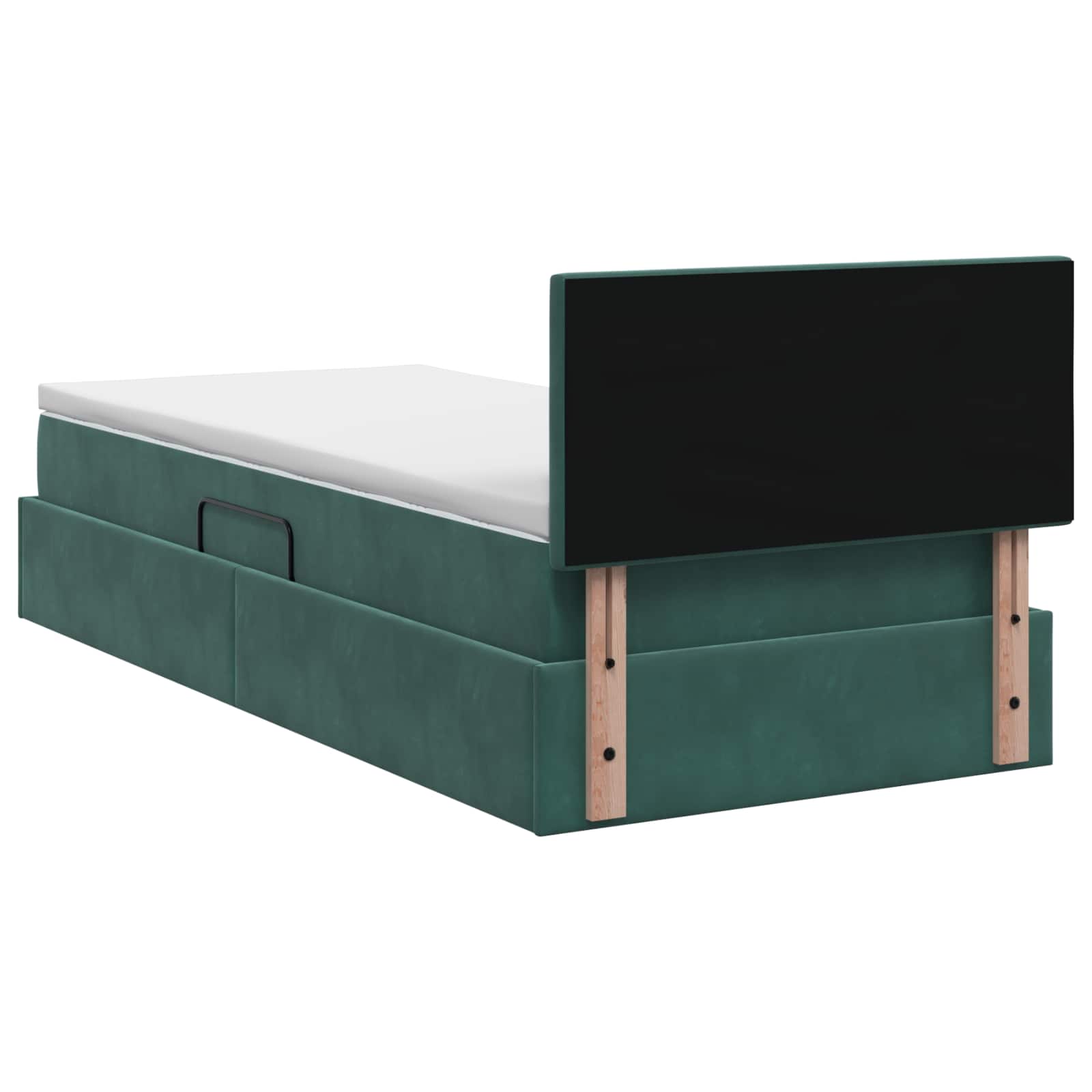 LED Opslagbed met Matras Donkergroen 100 x 200 cm Fluweel