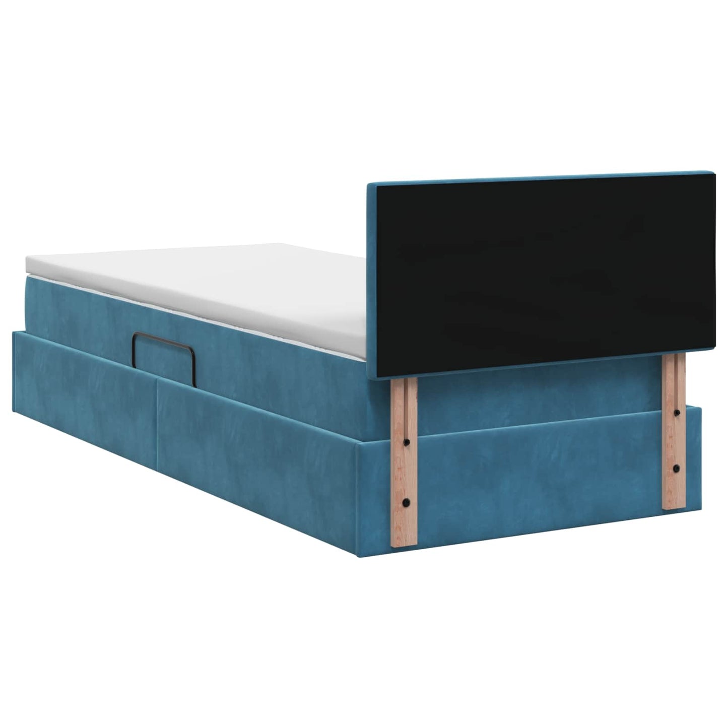 LED Opslagbed met Matras Donkerblauw 100 x 200 cm Fluweel