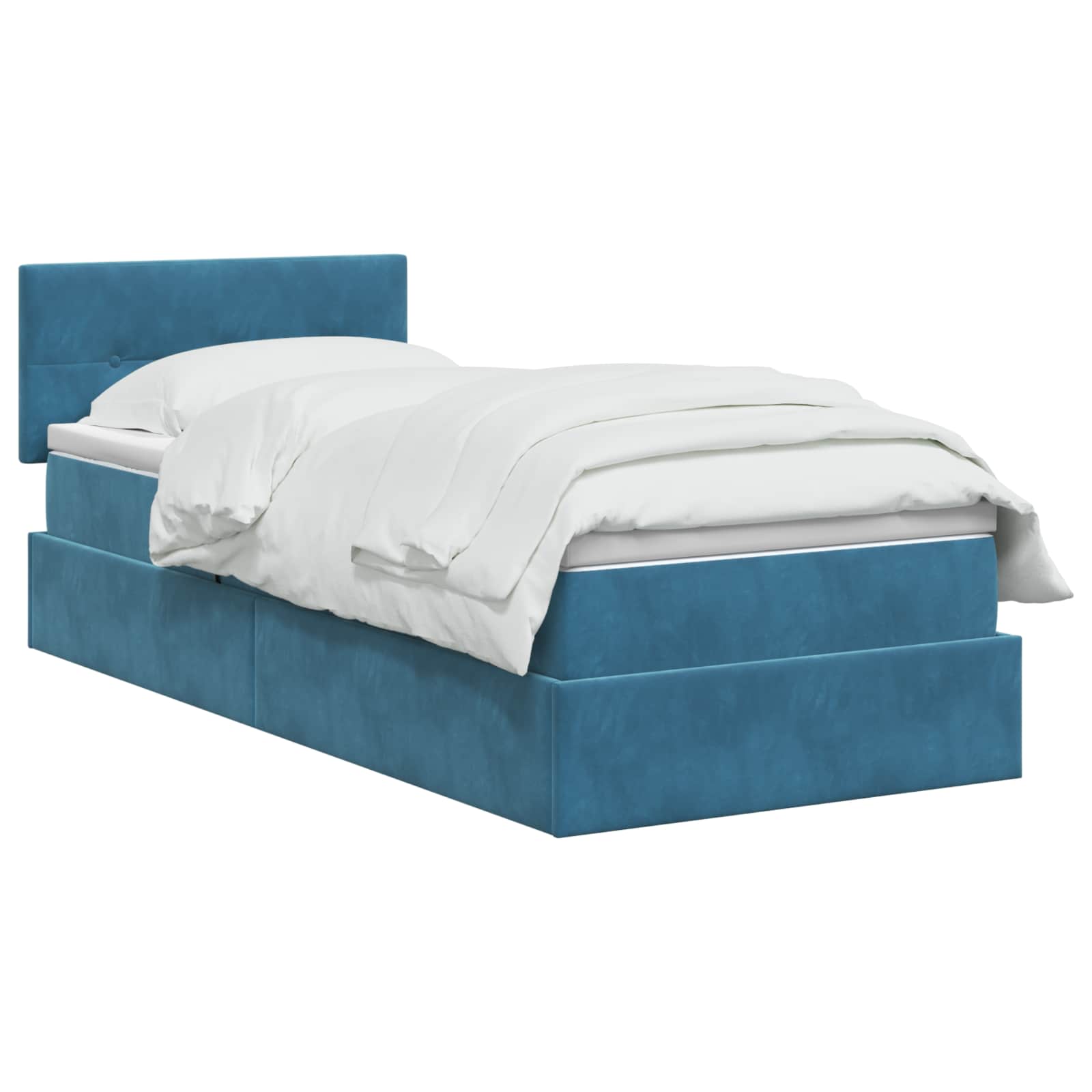 LED Opslagbed met Matras Donkerblauw 100 x 200 cm Fluweel