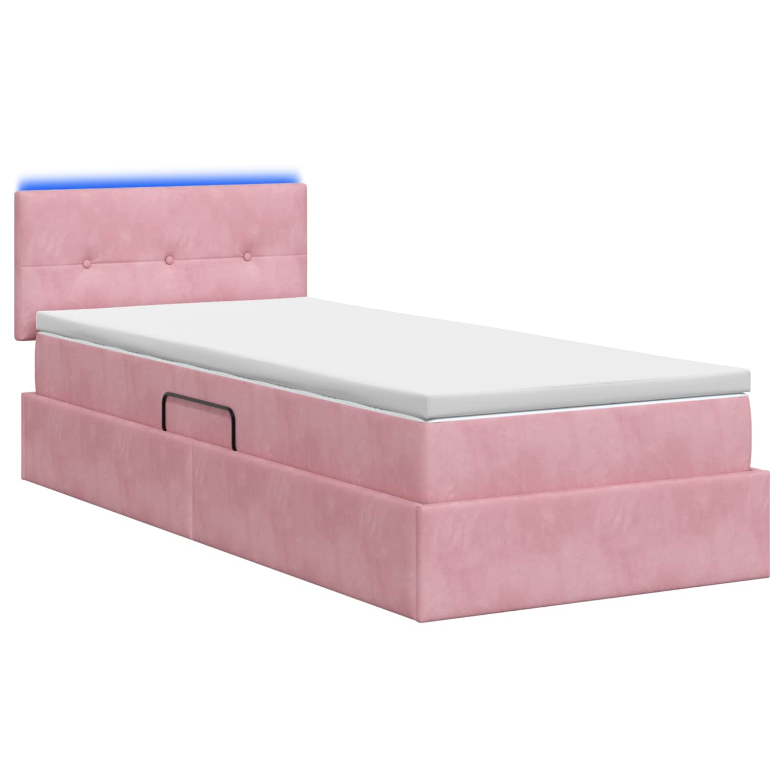 LED Opslagbed met Matras Roze 100 x 200 cm Fluweel