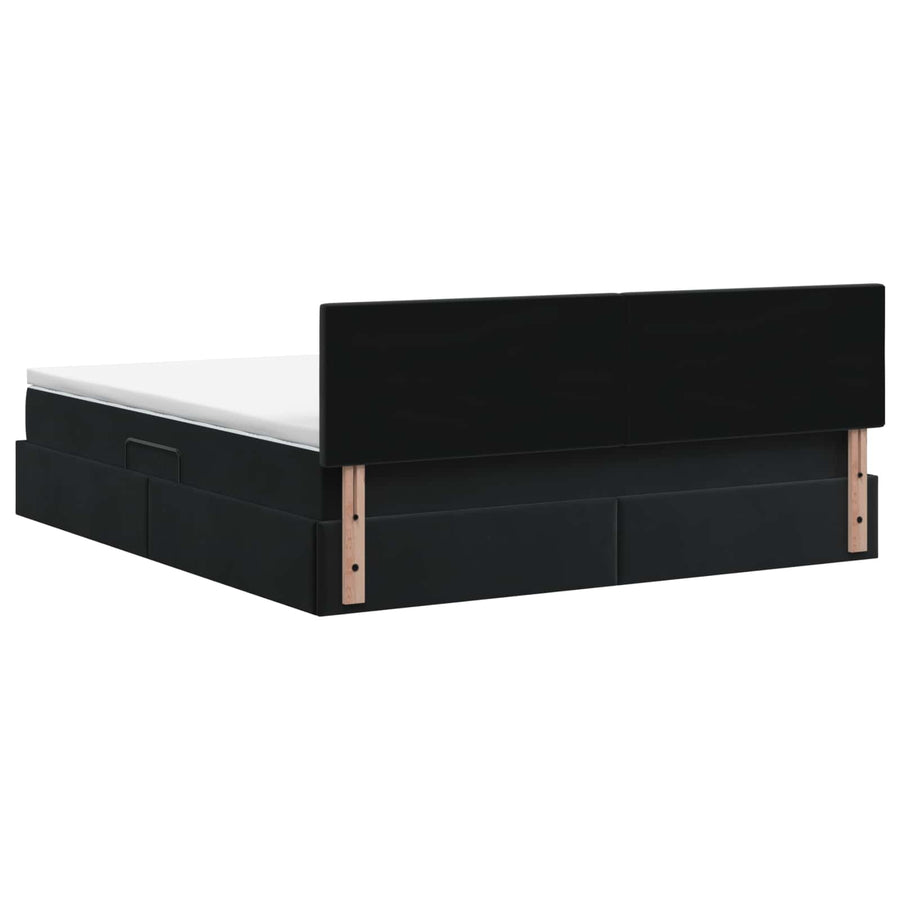 LED Opslagbed met Matras Zwart 180 x 200 cm Fluweel