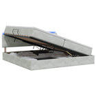 LED Opslagbed met Matras Lichtgrijs 200 x 200 cm Fluweel