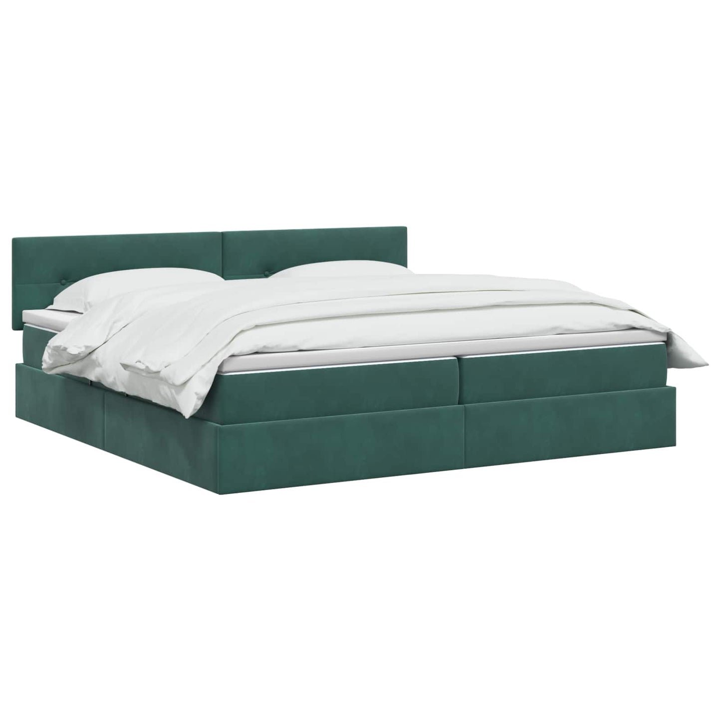 LED Opslagbed met Matras Donkergroen 200 x 200 cm Fluweel