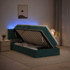 Opbergbed met LED donkergroen 100x200 cm