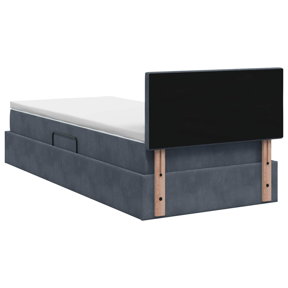 LED Opslagbed met Matras Donkergrijs 100 x 200 cm Fluweel