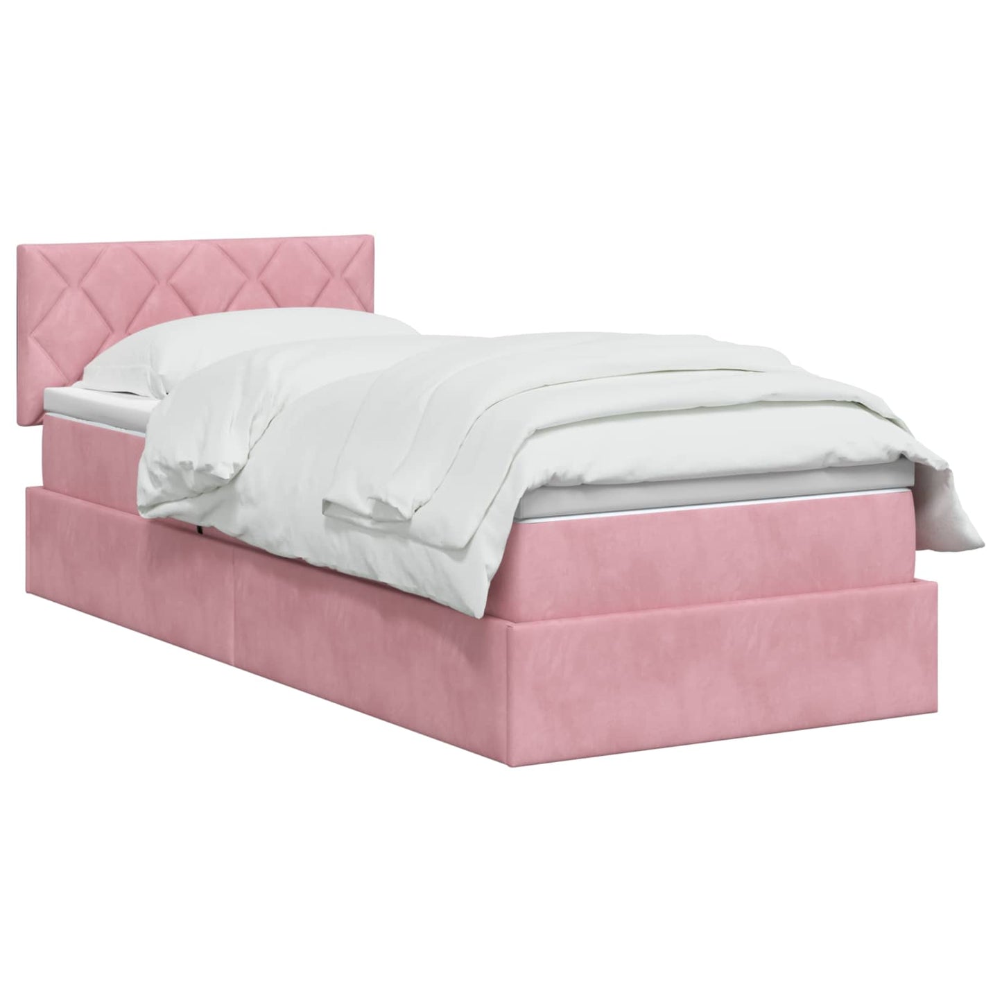 LED Opslagbed met Matras Roze 100 x 200 cm Fluweel