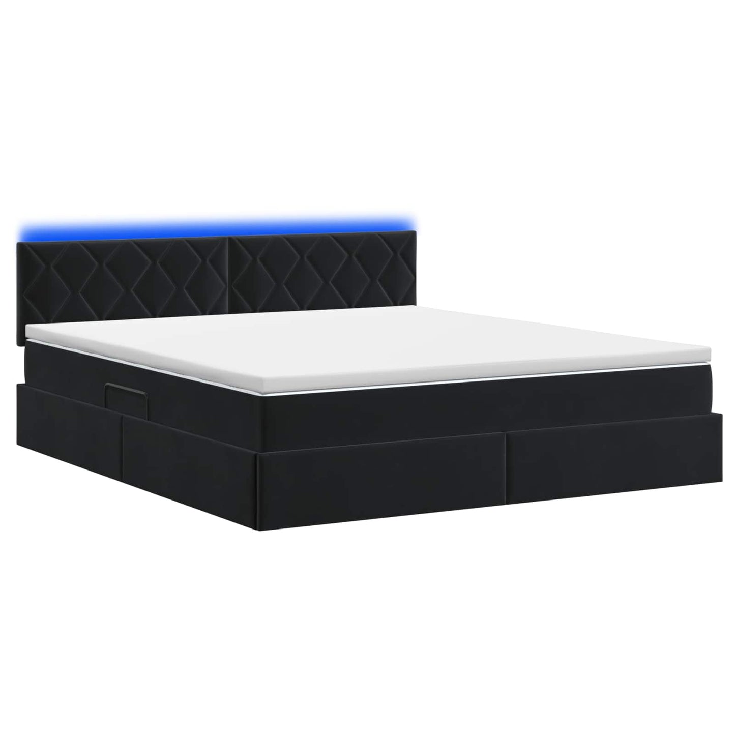 LED Opslagbed met Matras Zwart 160 x 200 cm Fluweel