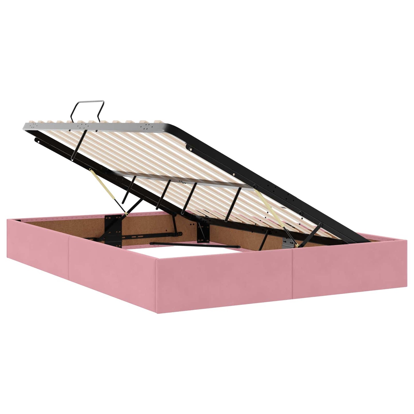 LED Opslagbed met Matras Roze 160 x 200 cm Fluweel