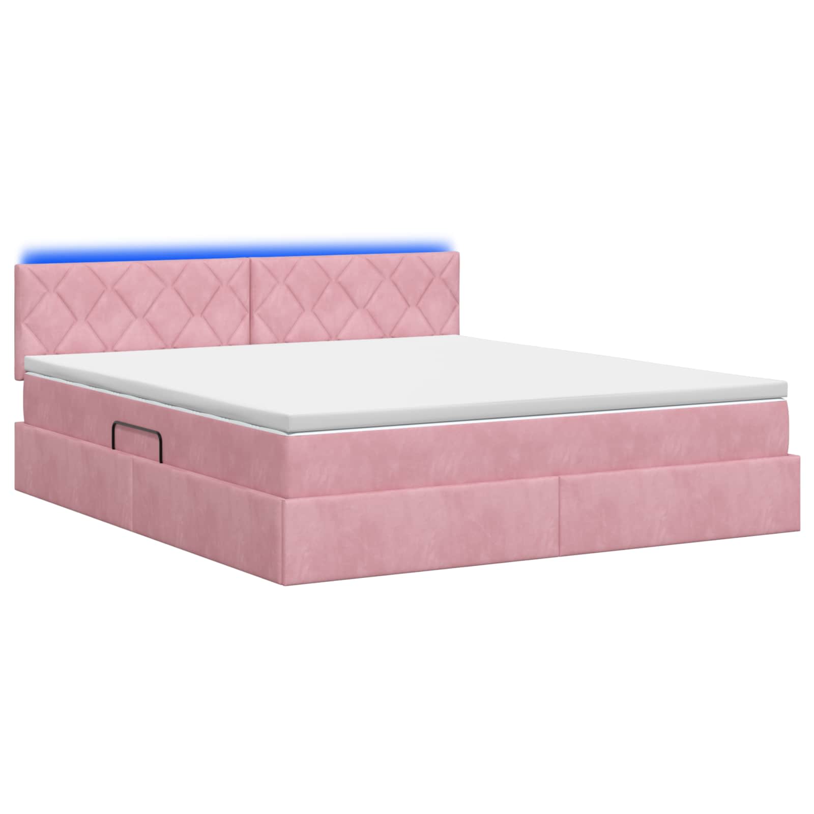 LED Opslagbed met Matras Roze 160 x 200 cm Fluweel
