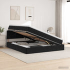 Opslagbed 160x200 cm zwart fluweel met LED en matras
