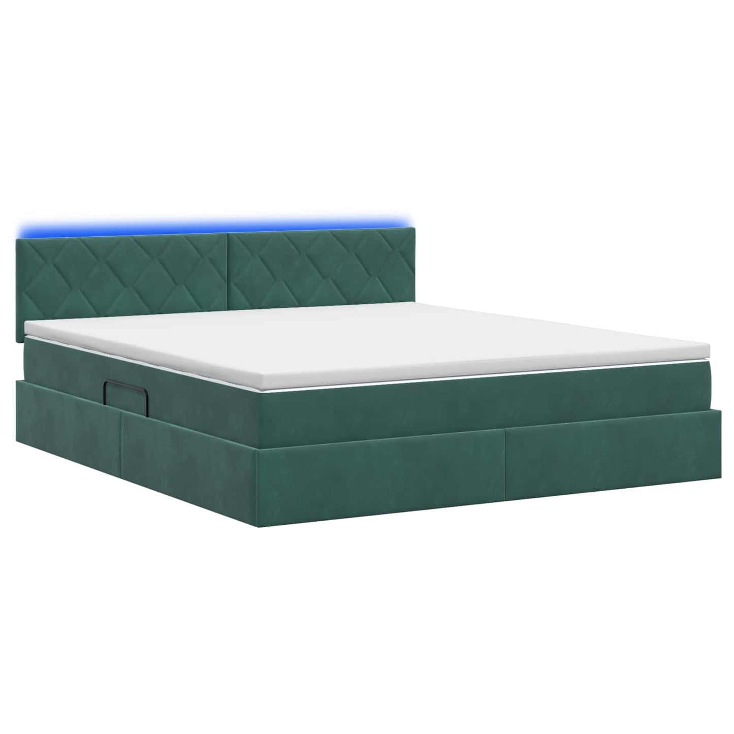 LED Opslagbed met Matras Donkergroen 180 x 200 cm Fluweel