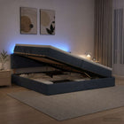 Opslagbed met matras 200x200 cm donkergrijs