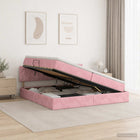 Opbergbed 200x200 cm roze fluweel