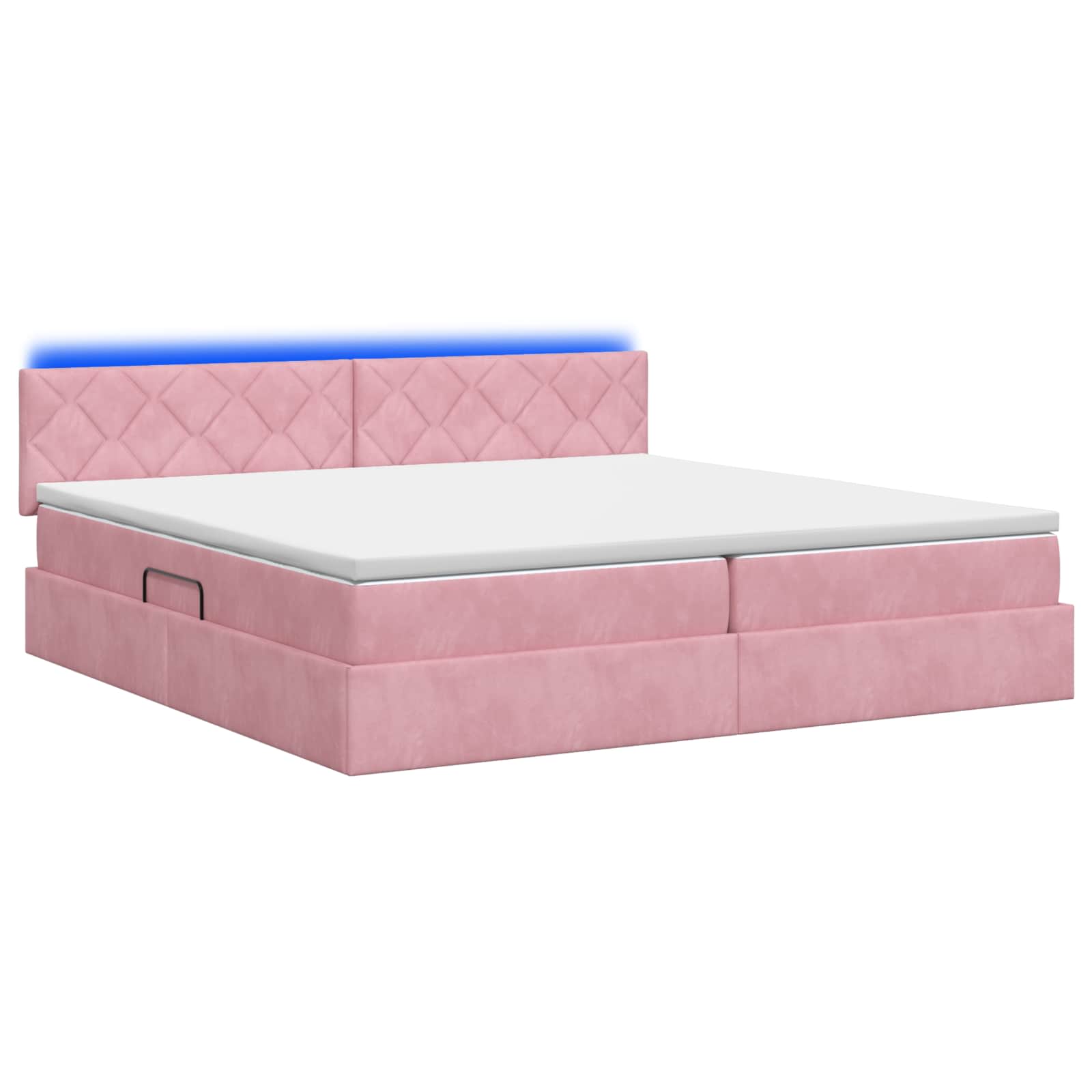 LED Opslagbed met Matras Roze 200 x 200 cm Fluweel