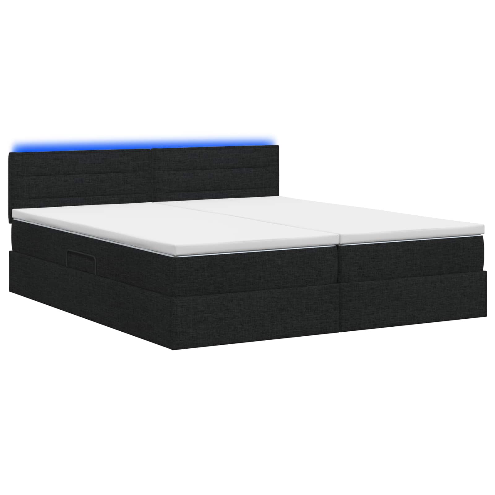 LED Opslagbed met Matras Zwart 180 x 200 cm Stof
