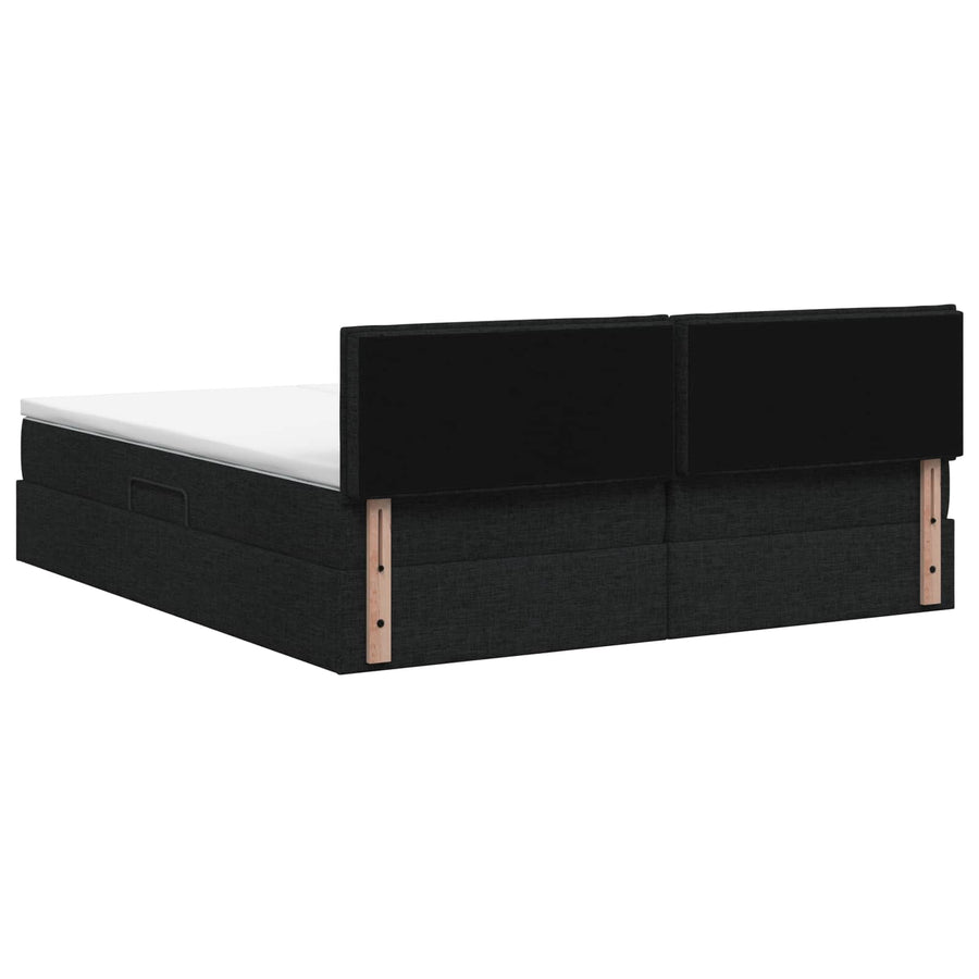 LED Opslagbed met Matras Zwart 180 x 200 cm Stof