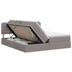 Opslagbed 180x200 cm taupe met LED