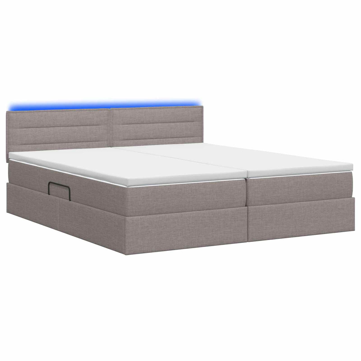 LED Opslagbed met Matras Taupe 180 x 200 cm Stof