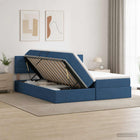 Opslagbed met matras blauw 200x200 cm