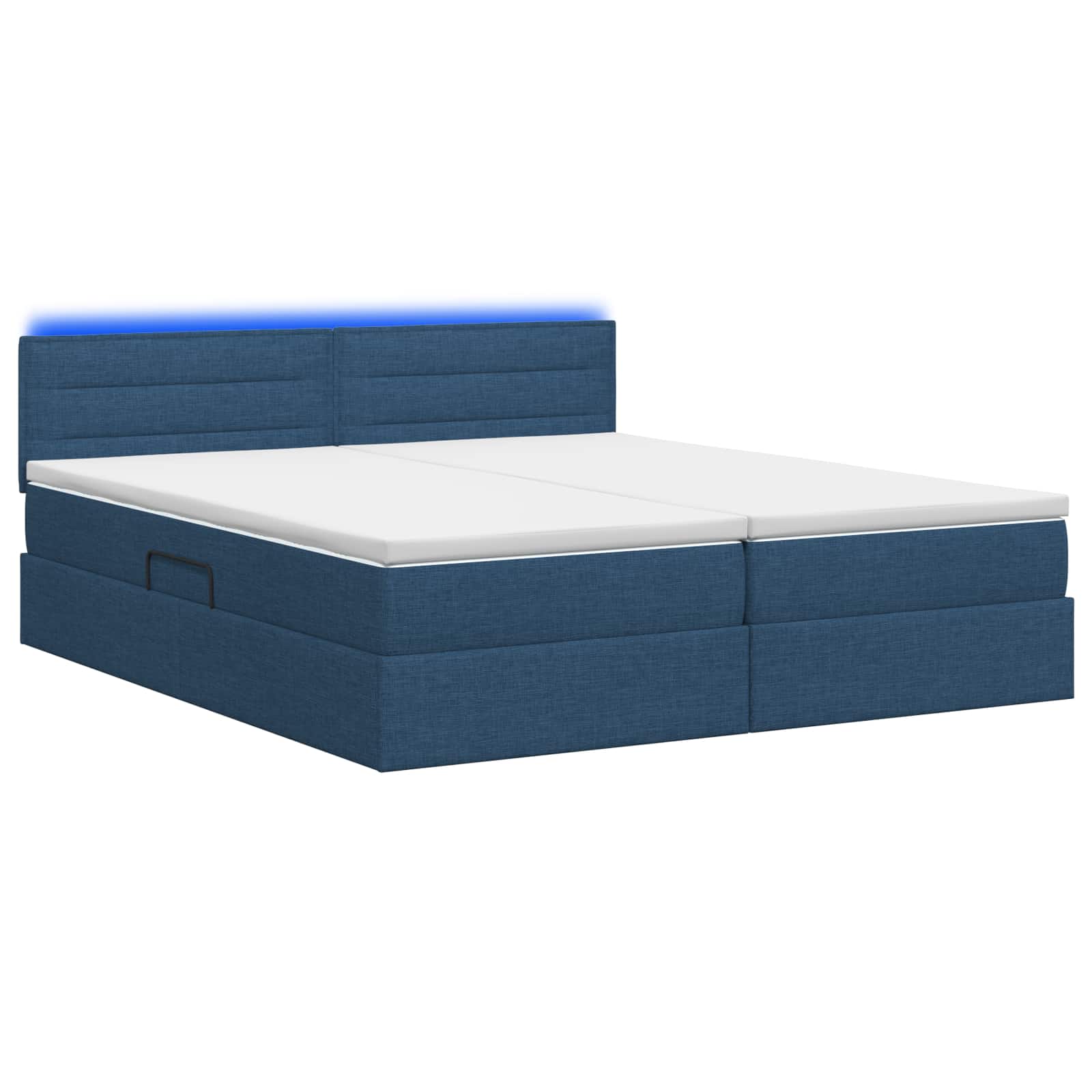 LED Opslagbed met Matras Blauw 180 x 200 cm Stof