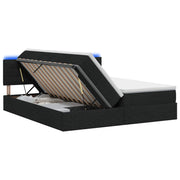 Opslagbed LED zwart 200x200 cm stof