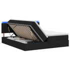 LED Opslagbed met Matras Zwart 180 x 200 cm Stof