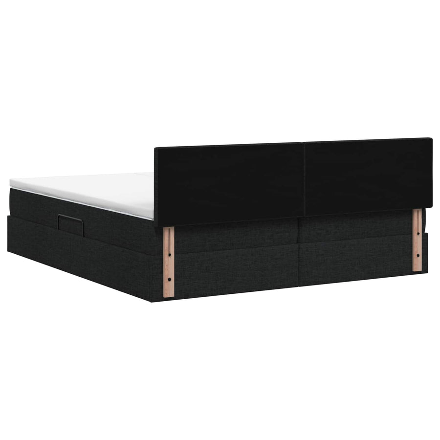 LED Opslagbed met Matras Zwart 180 x 200 cm Stof